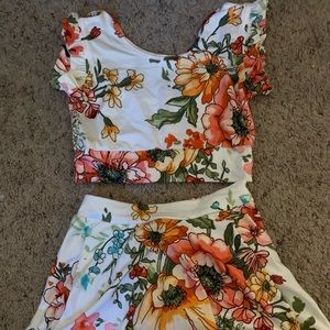 6t toddler new crop/skirt set